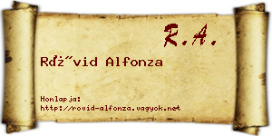 Rövid Alfonza névjegykártya